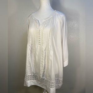 solitaire womens shirt white button embroidered shirt size xl